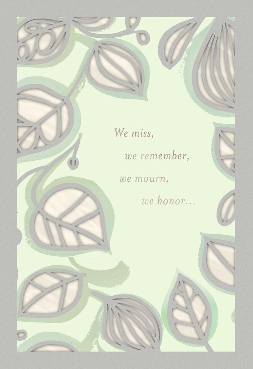 Leaf Pattern We Love and Remember Sympathy Card