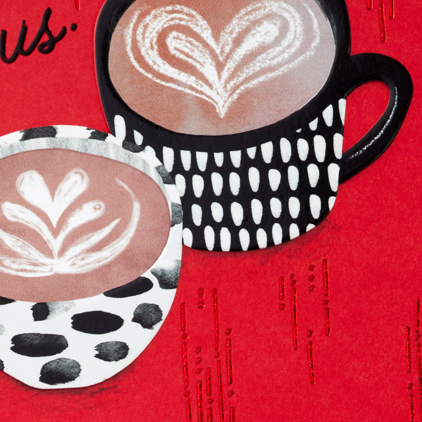 Heart Lattes in Coffee Cups Valentine's Day Cards Cover Detail image number 4