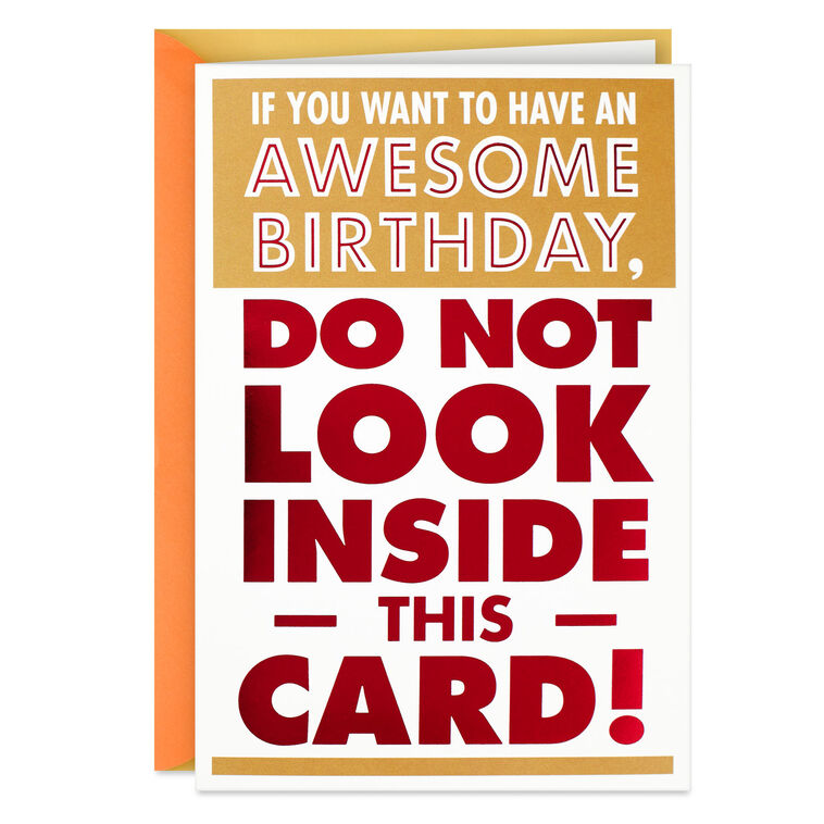 Do Not Look Funny Birthday Card with Mini Cards