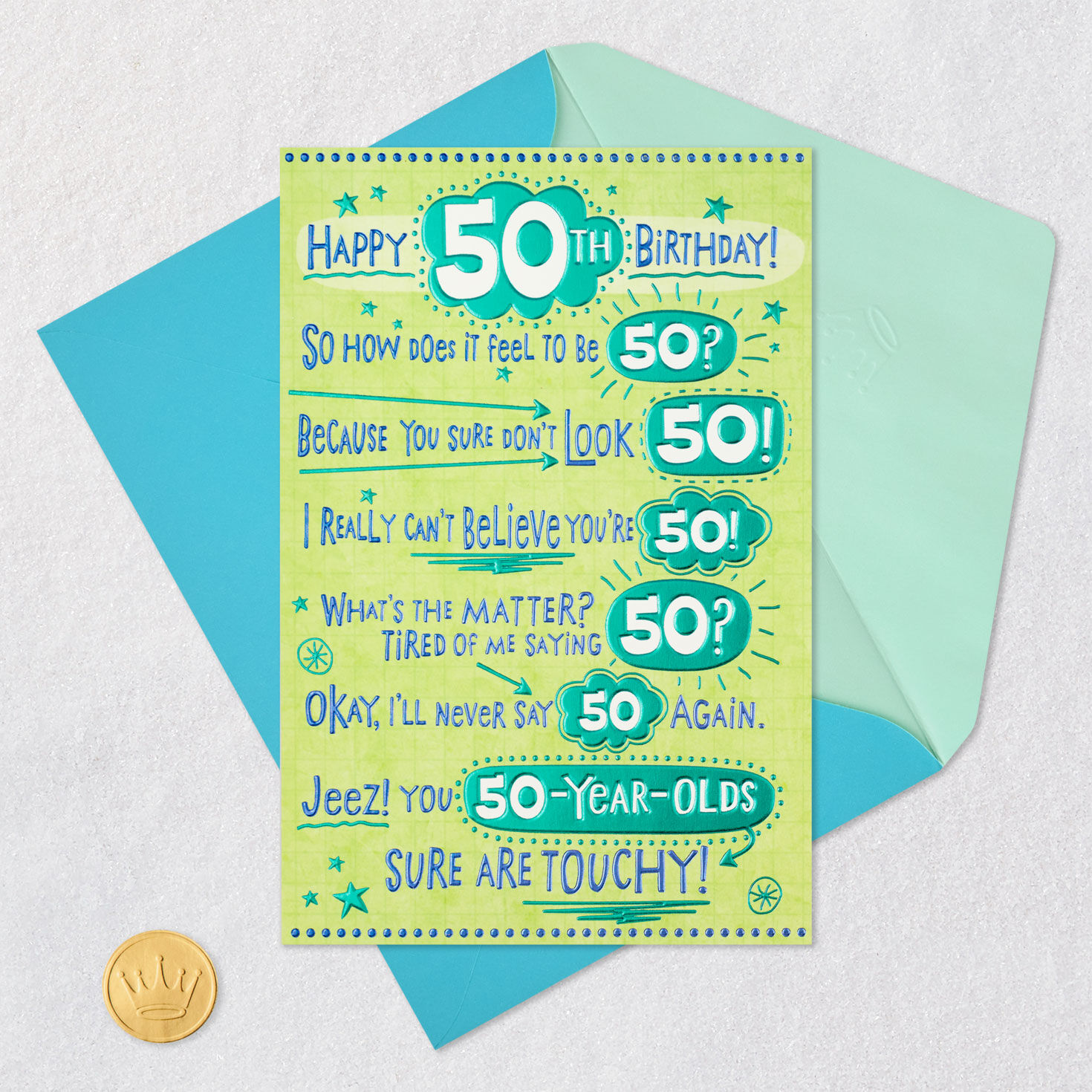 Can't Believe You're 50 Funny 50th Birthday Card, , large image number 5