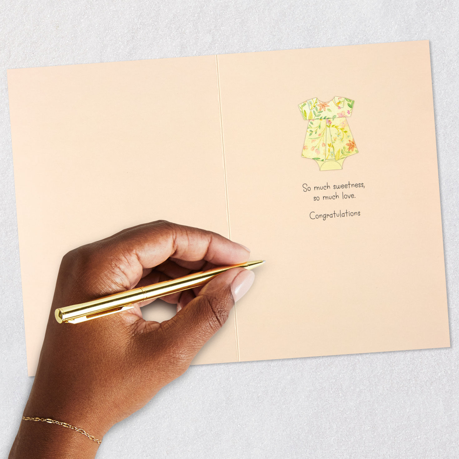 Handcrafted Dresses New Baby Girl Card Signing card image number 6