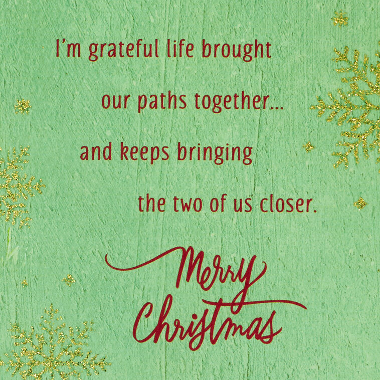 Holiday Greenery and Snowflakes Friend Christmas Card Sentiment image number 2