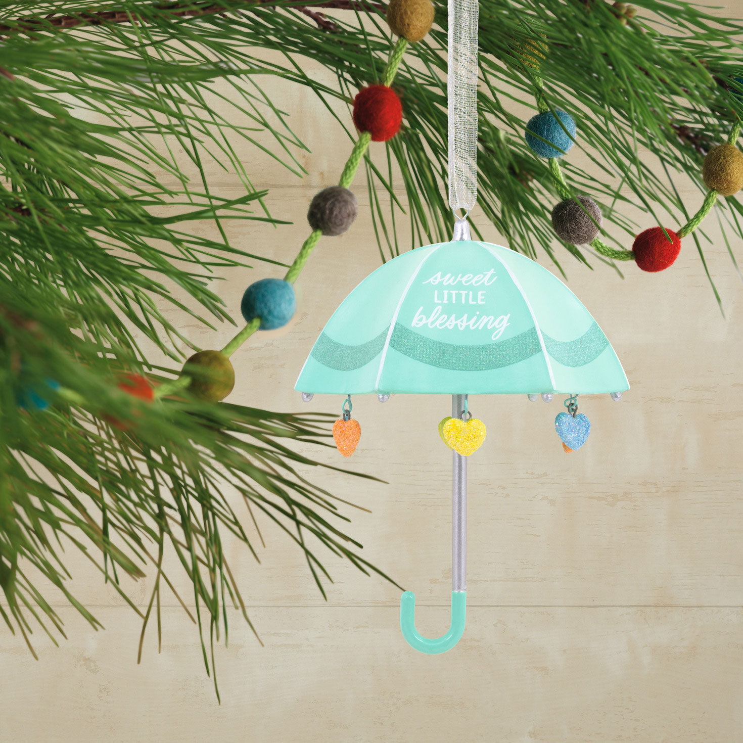 Signature Baby Umbrella Porcelain Hallmark Ornament Hallmark