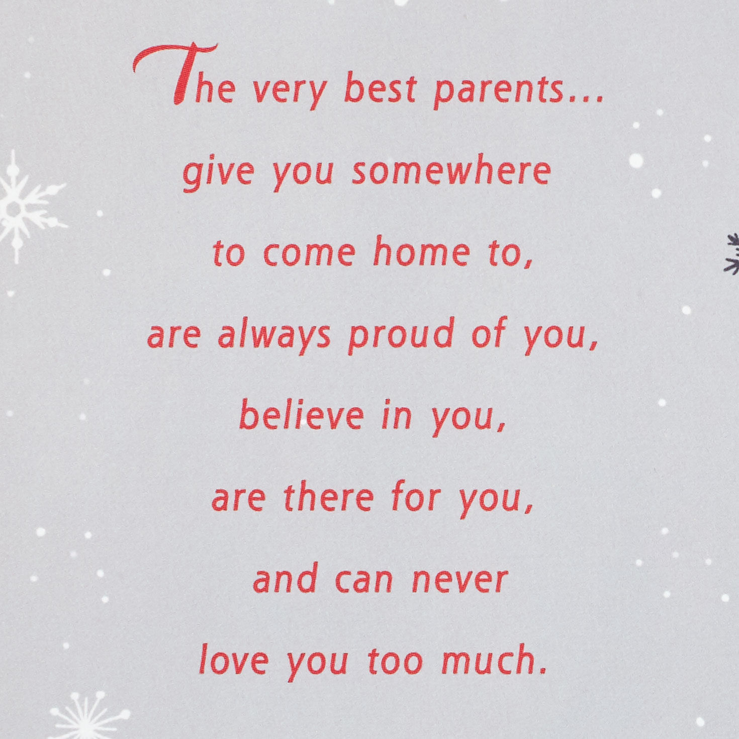 Deer and Cabin in Snowy Forest Parents Christmas Card Sentiment image number 2