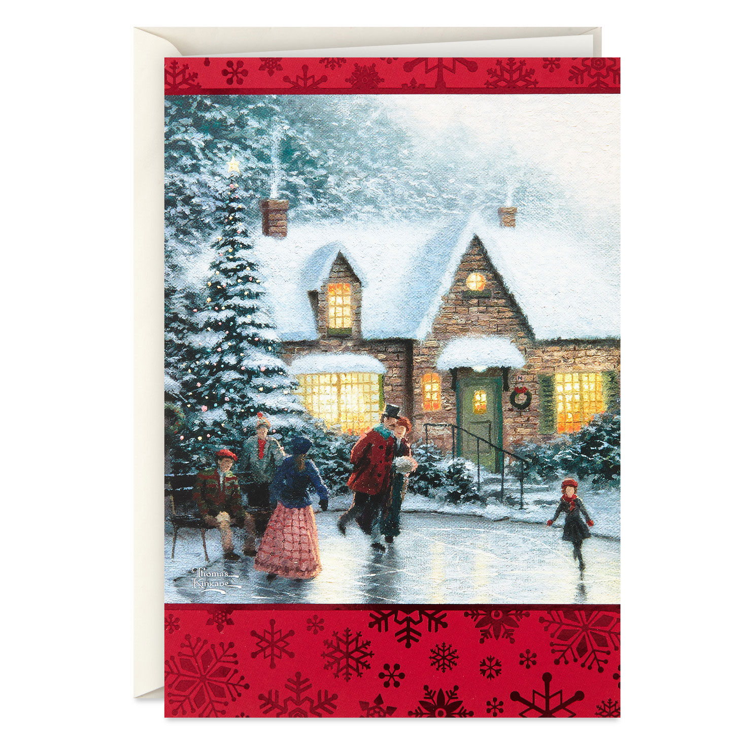 Thomas Kinkade Ice Skating Christmas Cards, Box of 40