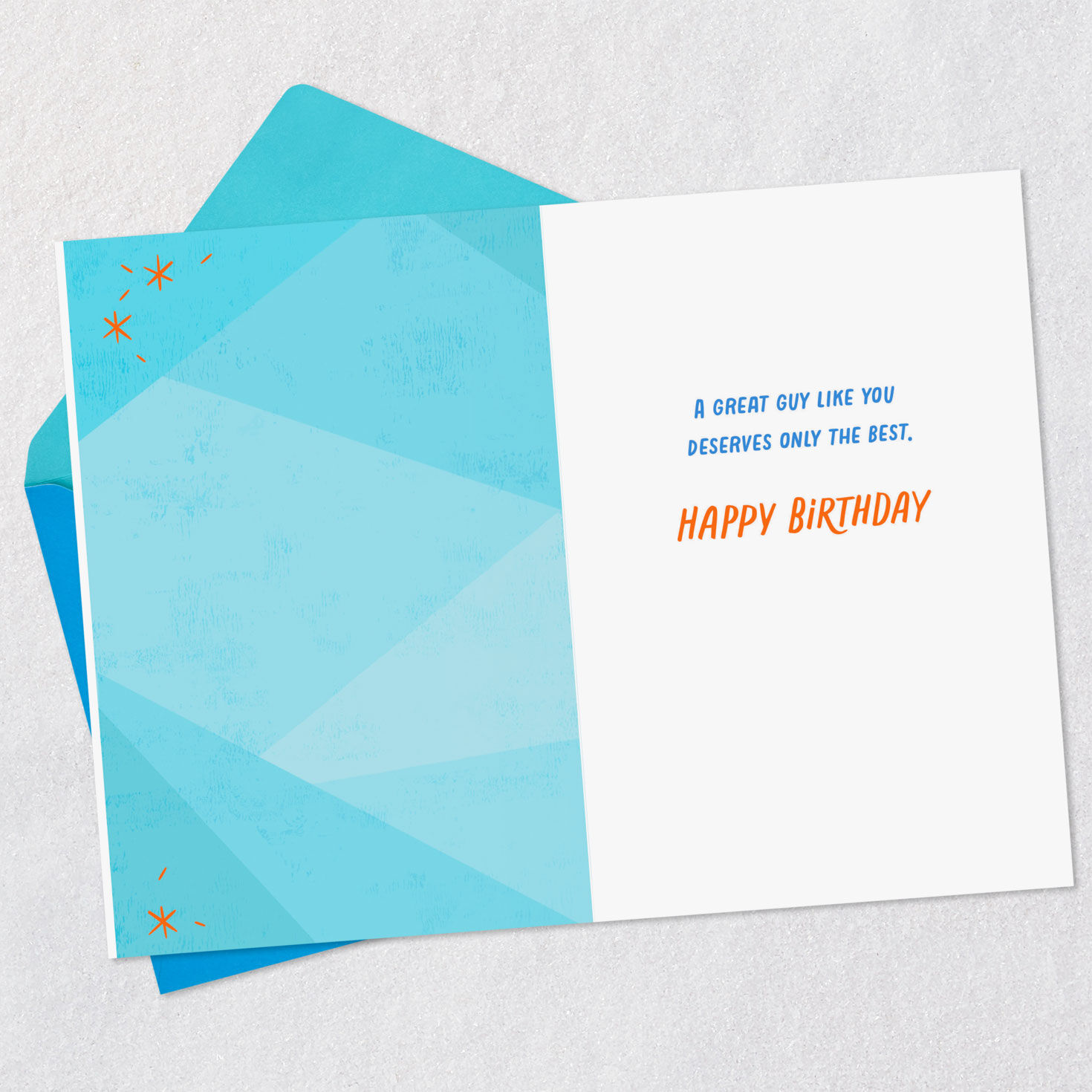 Blue Sunglasses on Orange Brother-In-Law Birthday Card Open card with envelope image number 3