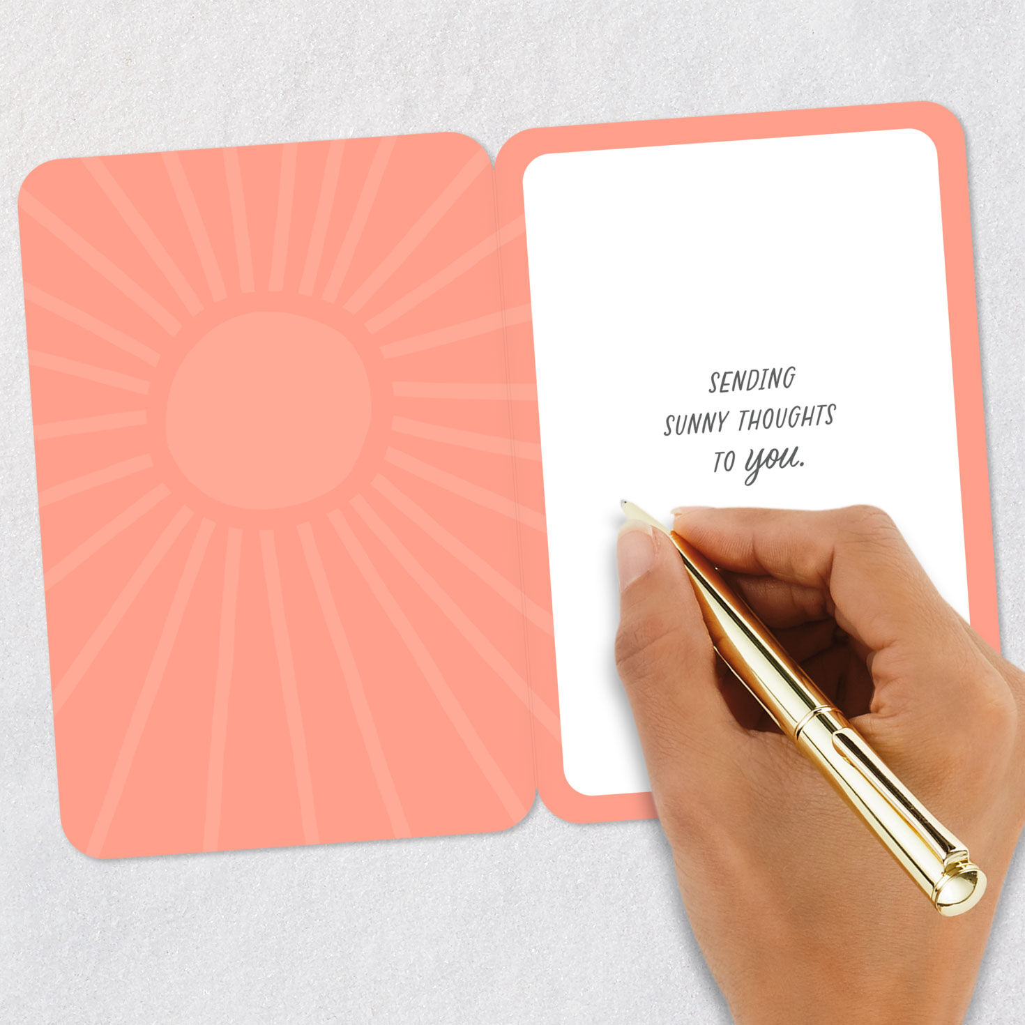 Smiling Sun Sunny Thoughts Thinking of You Card Signing card image number 6