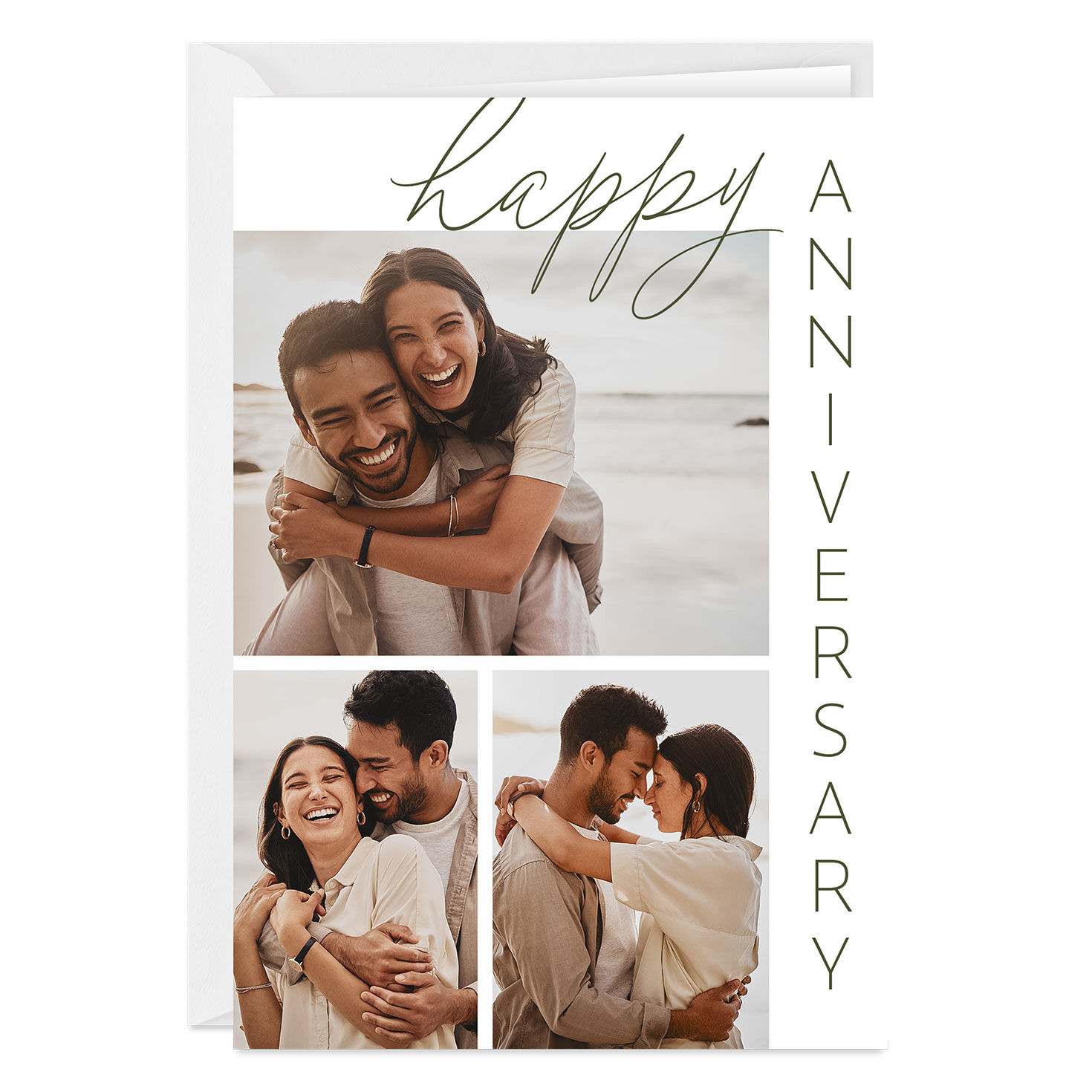 Memories and Love Photo Collage Custom Anniversary Card