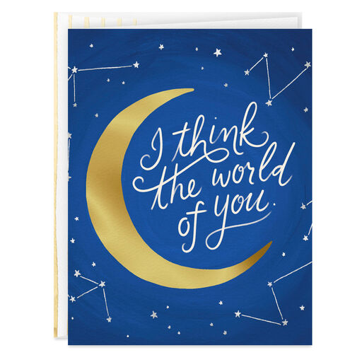 Moon and Stars I Think the World of You Card, 