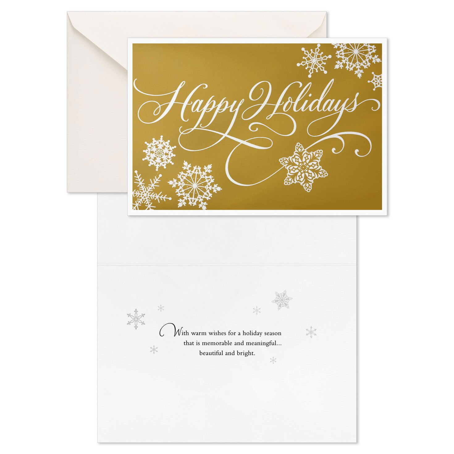 Snowflakes and Script on Gold Boxed Christmas Cards, Pack of 16 for only USD 15.49 | Hallmark