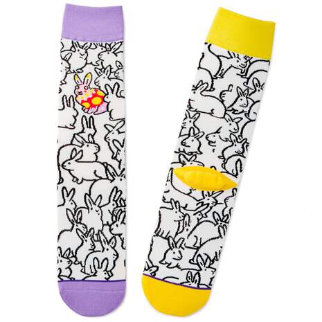 Easter Bunny Toe of a Kind Novelty Socks, , large