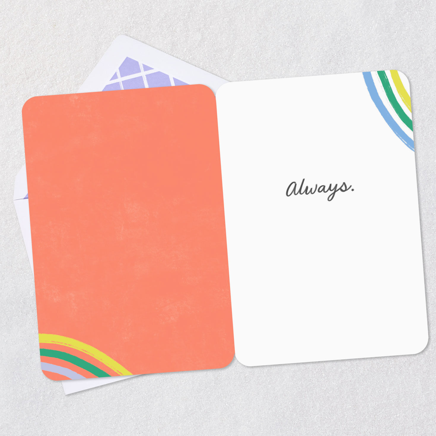 Colorful Rainbow Stripe Friendship Support Card Open card with envelope image number 3