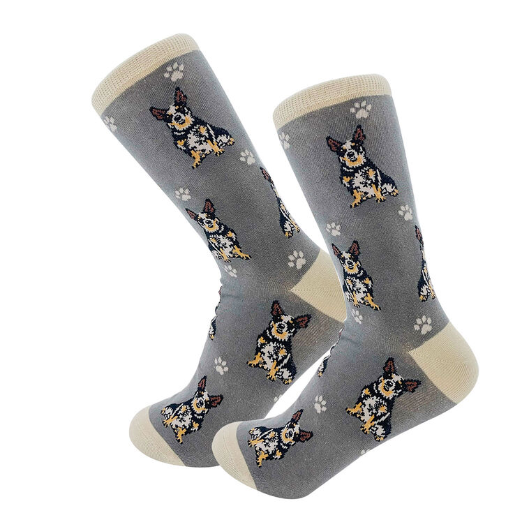E&S Pets Australian Cattle Dog Novelty Crew Socks