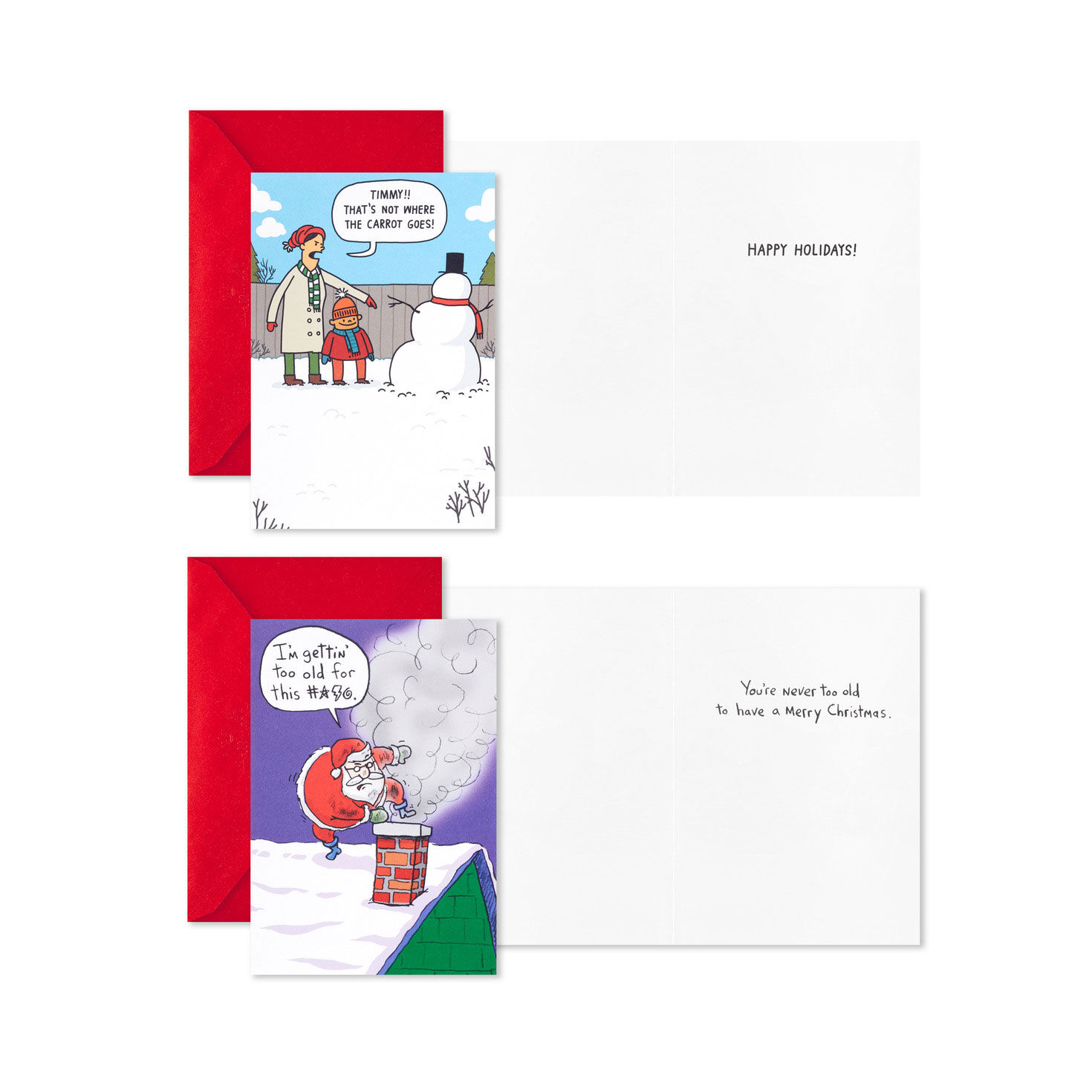 Cartoon Funny Christmas Cards Assortment Card Front with Sentiment image number 4