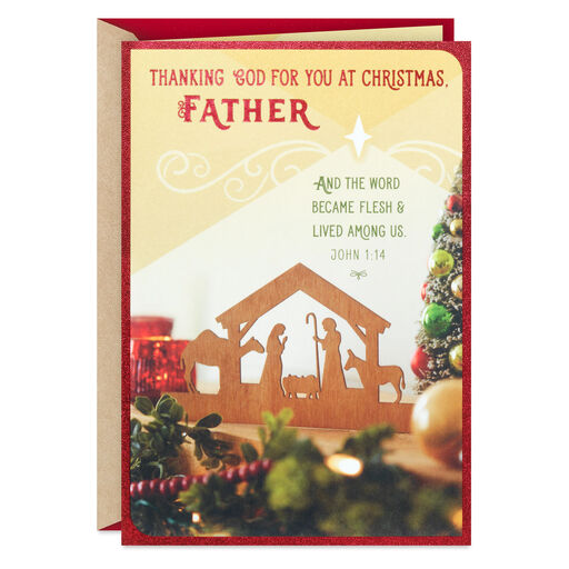 Thanking God for You Religious Christmas Card for Priest, 