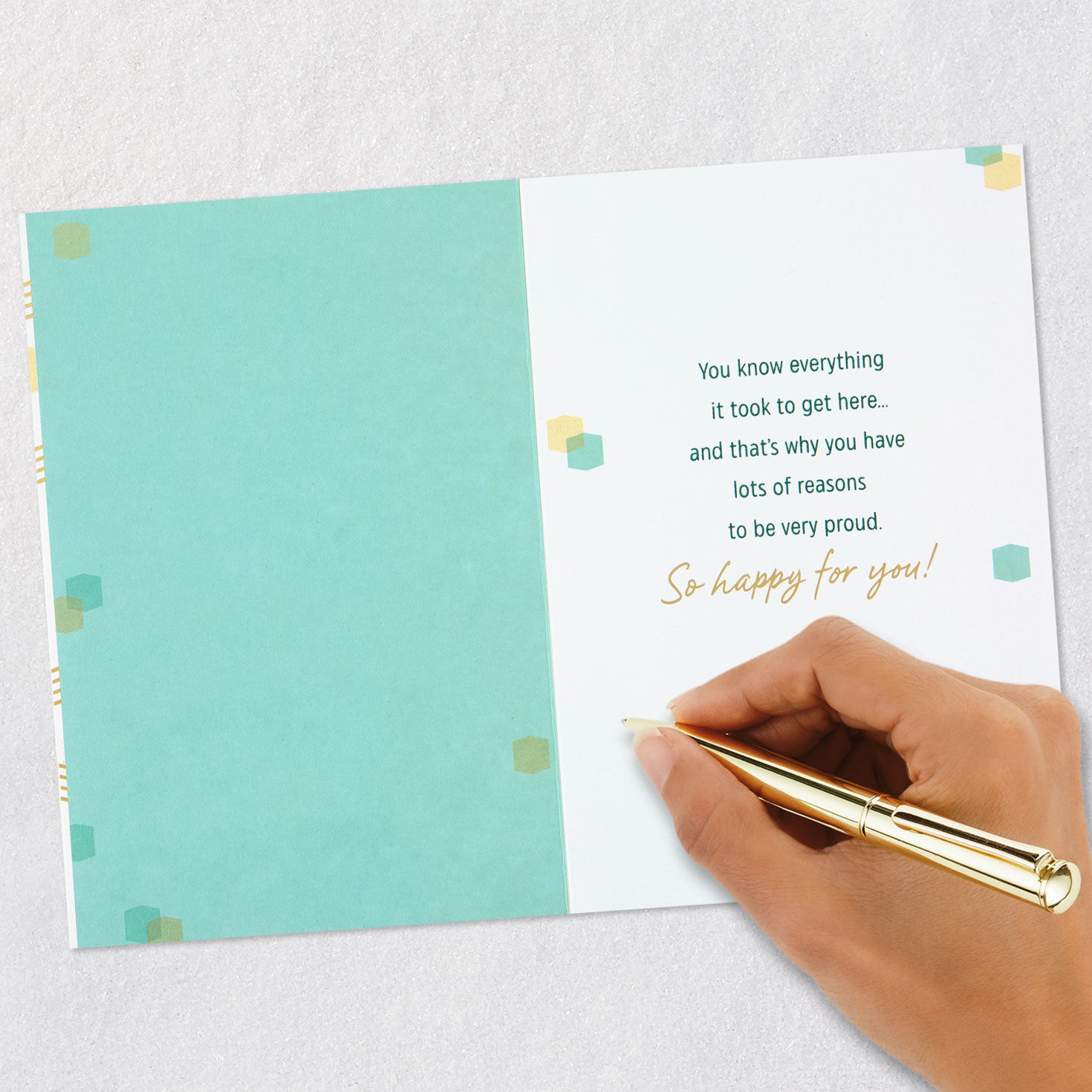 Concentric Hexagons Congratulations Card Signing card image number 7