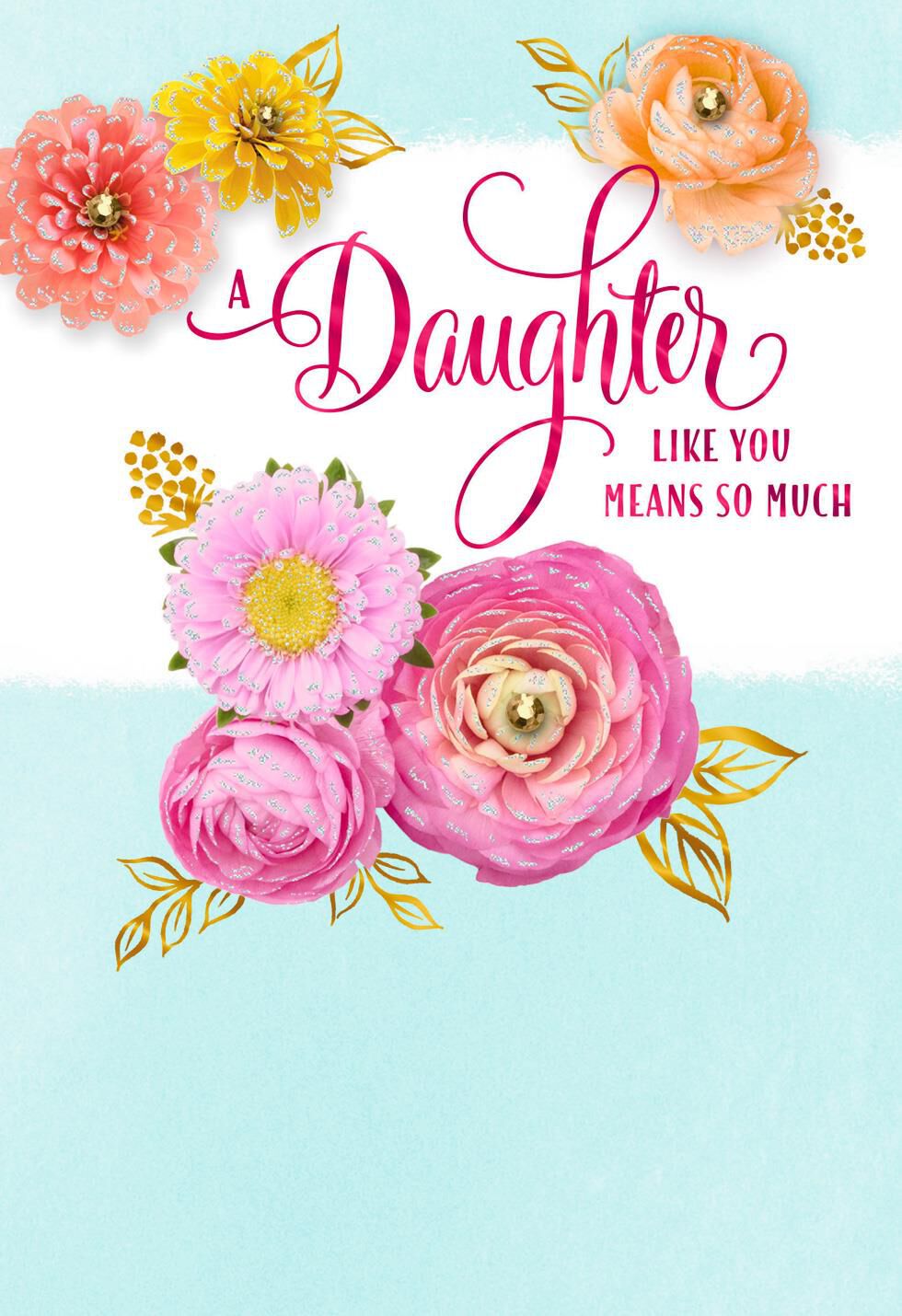 Daughter So Proud Of You Floral Mothers Day Card Greeting Cards 