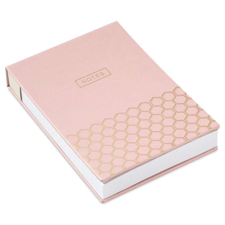 Pink and Gold Honeycomb Faux Leather Large List Pad