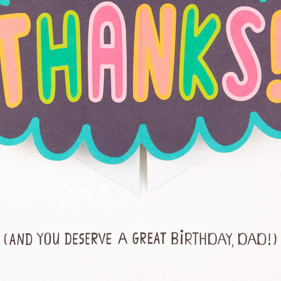Crazy Thanks Pop Up Birthday Card for Dad, , large image number 3