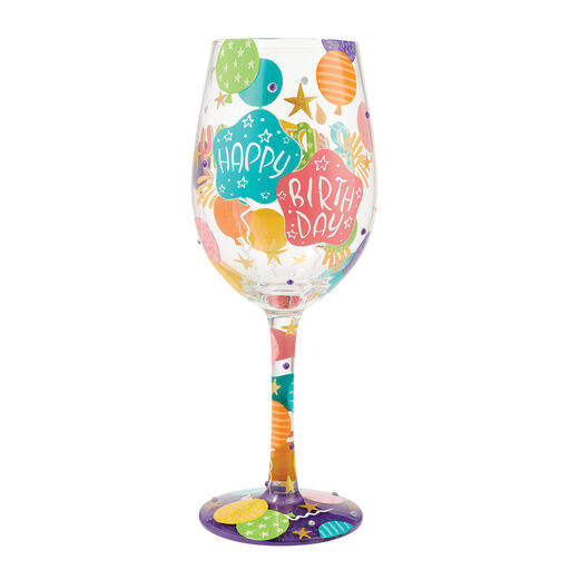 Lolita Birthday Girl Handpainted Wine Glass, 15 oz., 
