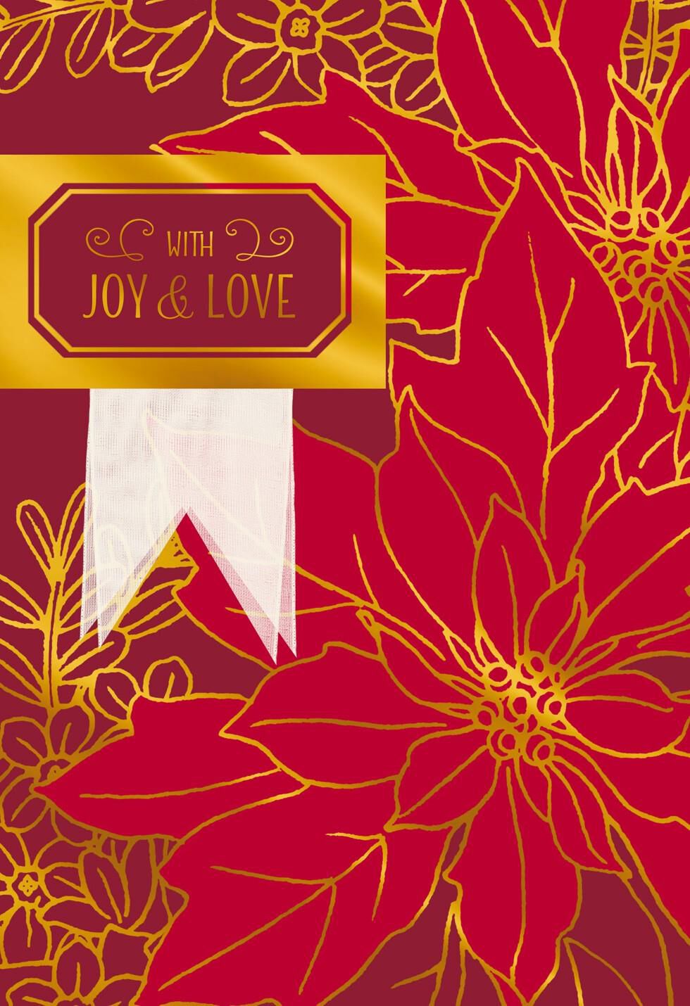 Gold Foil Poinsettia Christmas Card - Greeting Cards - Hallmark