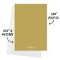 Blue Gold Rejoice Personalized Christmas Photo Card Card back with Envelope indicating personalization image number 3