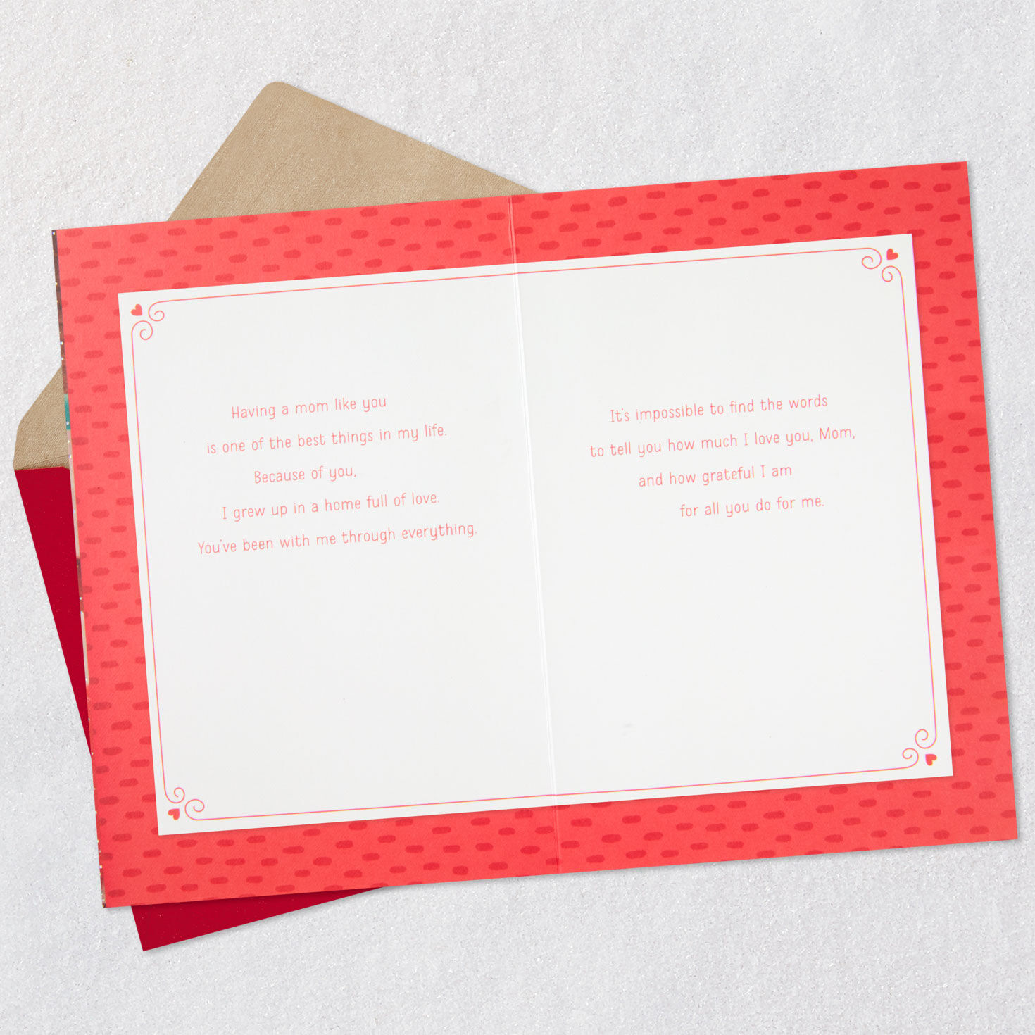 Heart-Shaped Cookies Mom Valentine's Day Card Open card with envelope image number 4