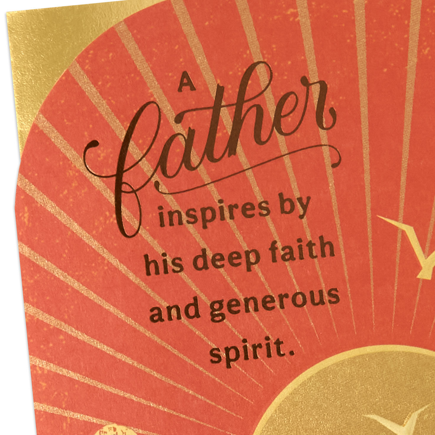Birds and Radiant Sunset Dad Father's Day Card Card Cover Detail image number 5