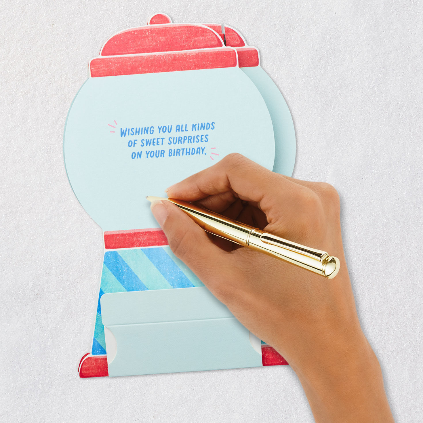 Musical 3D Pop-up Gumball Machine Birthday Card Signing card image number 6