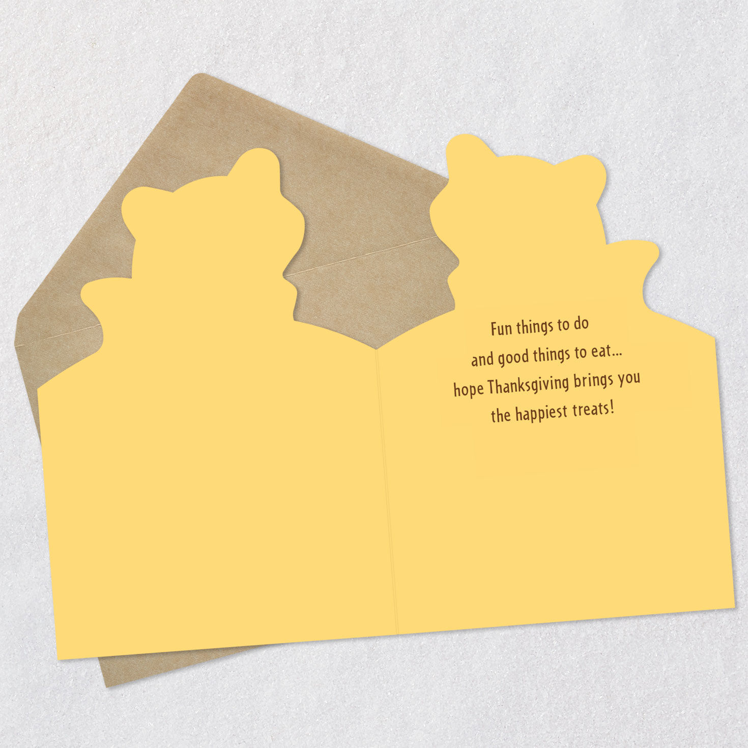 Raccoon With Acorn Thanksgiving Card for Kids Open card with envelope image number 3