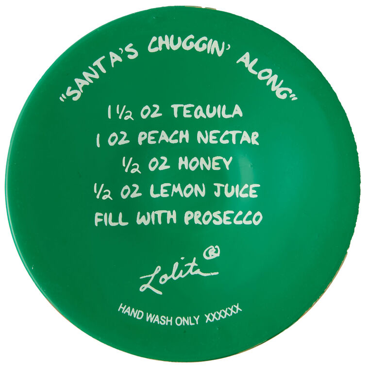 Santa Train With Christmas Tree and Gifts Wine Glass bottom image number 4