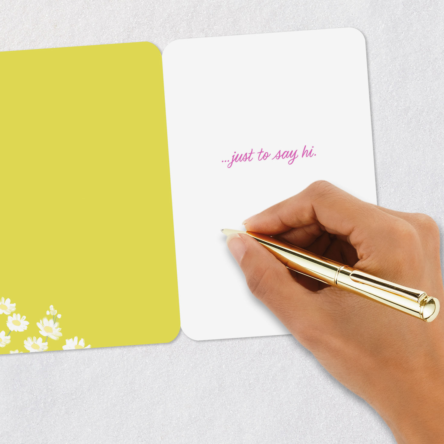 Green Hummingbird on Pink Floral Thinking of You Card Signing card image number 6