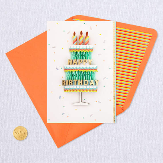 3D Birthday Cake Happy Birthday Card, , large image number 5