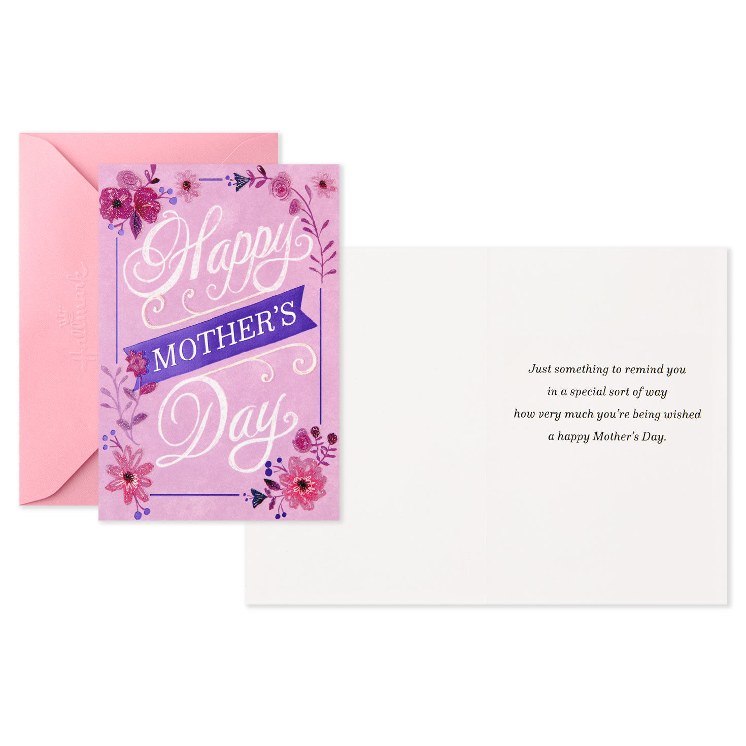 Flowers and Butterflies Mother's Day Card Pack Card Front with Sentiment image number 2