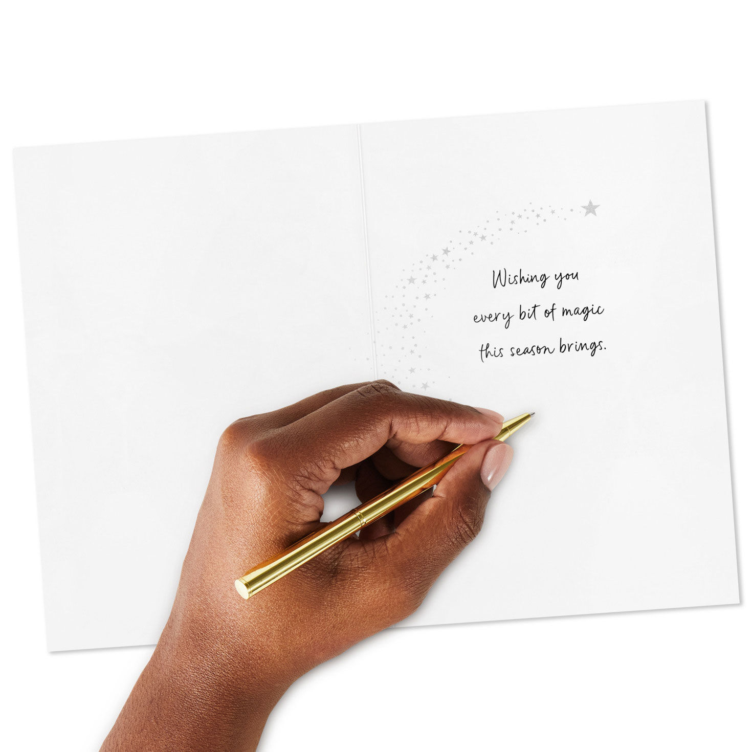 Santa Sleigh Night Sky Boxed Christmas Cards Pack Signing card image number 6