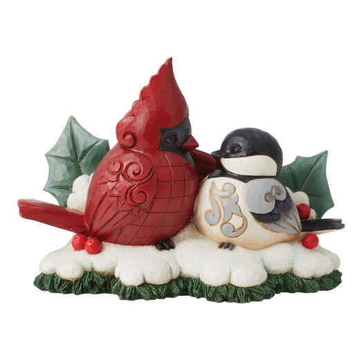 Jim Shore Highland Glen Cardinal and Chickadee Figurine, 4.33", 