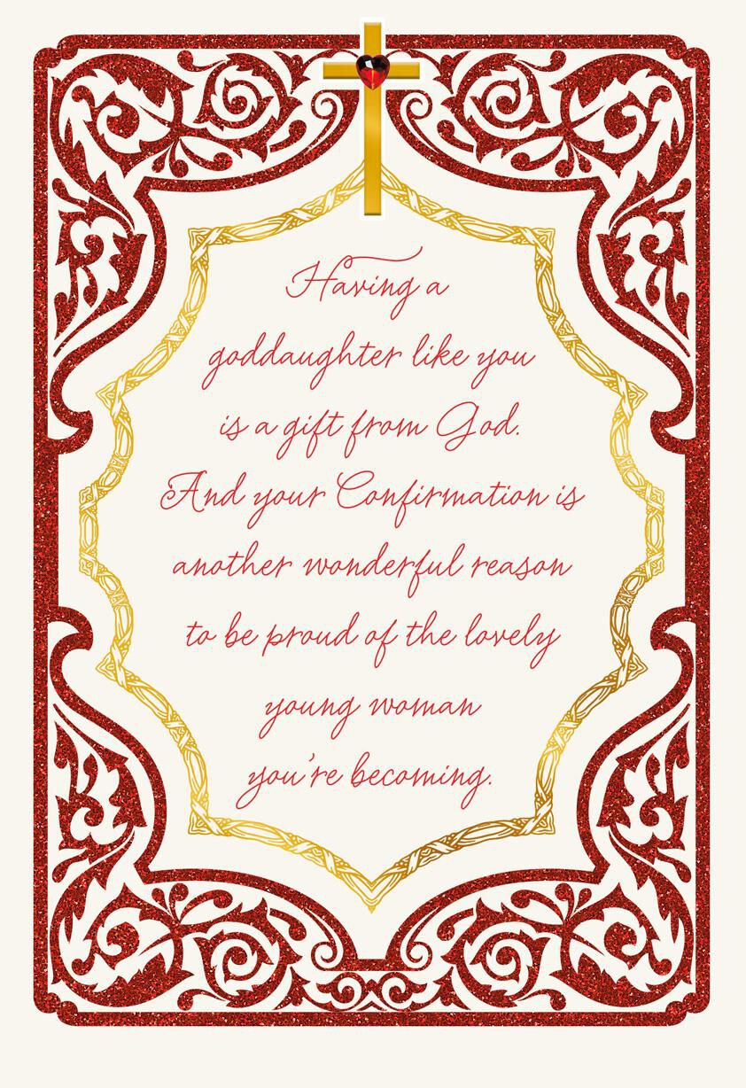 With Love and Prayers Religious Confirmation Card for Goddaughter