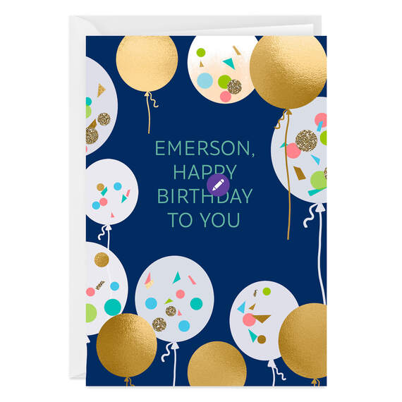 Personalized Confetti Balloons Celebration Card, , large image number 6