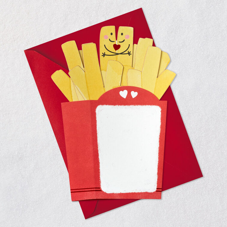 French Fries Pop-Up Love Card for Spouse Card Back with Envelope image number 8