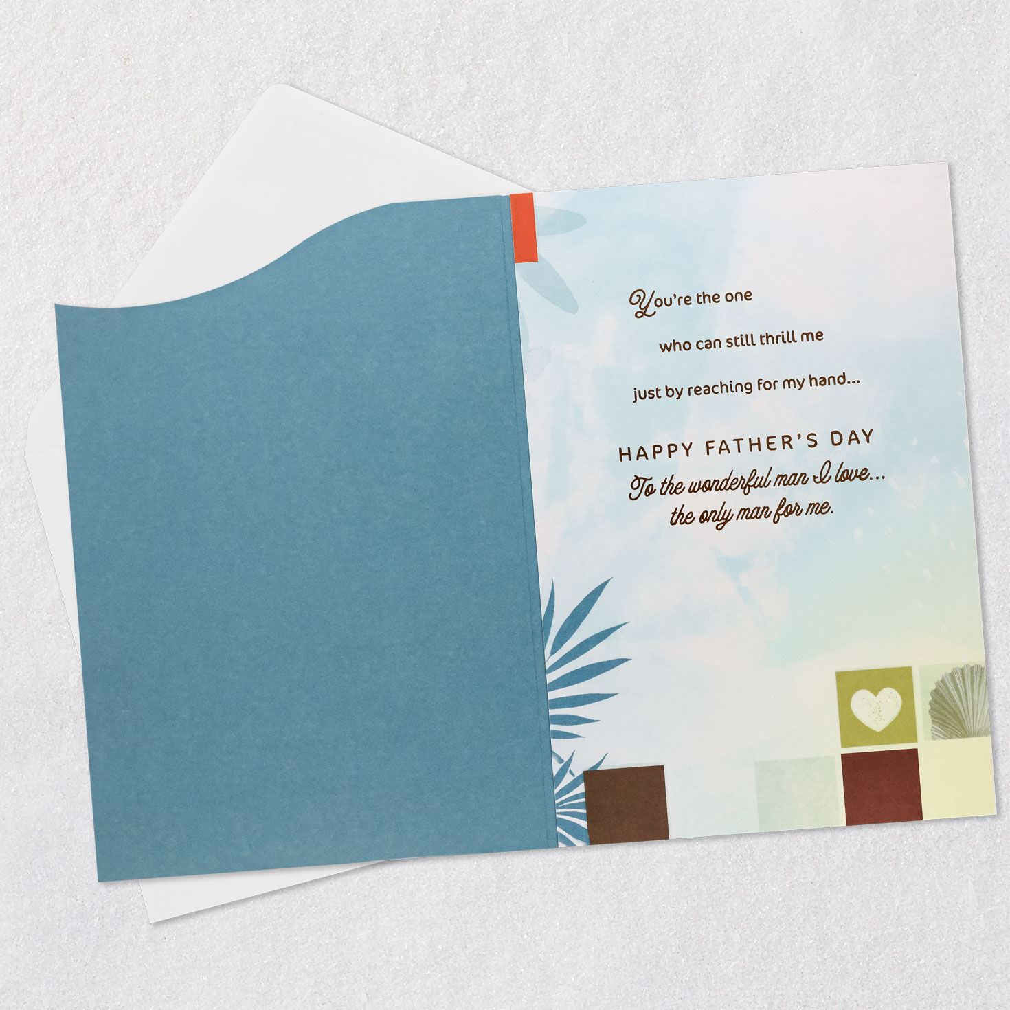 Blue Botanical Print Husband Father's Day Card Open card with envelope image number 3