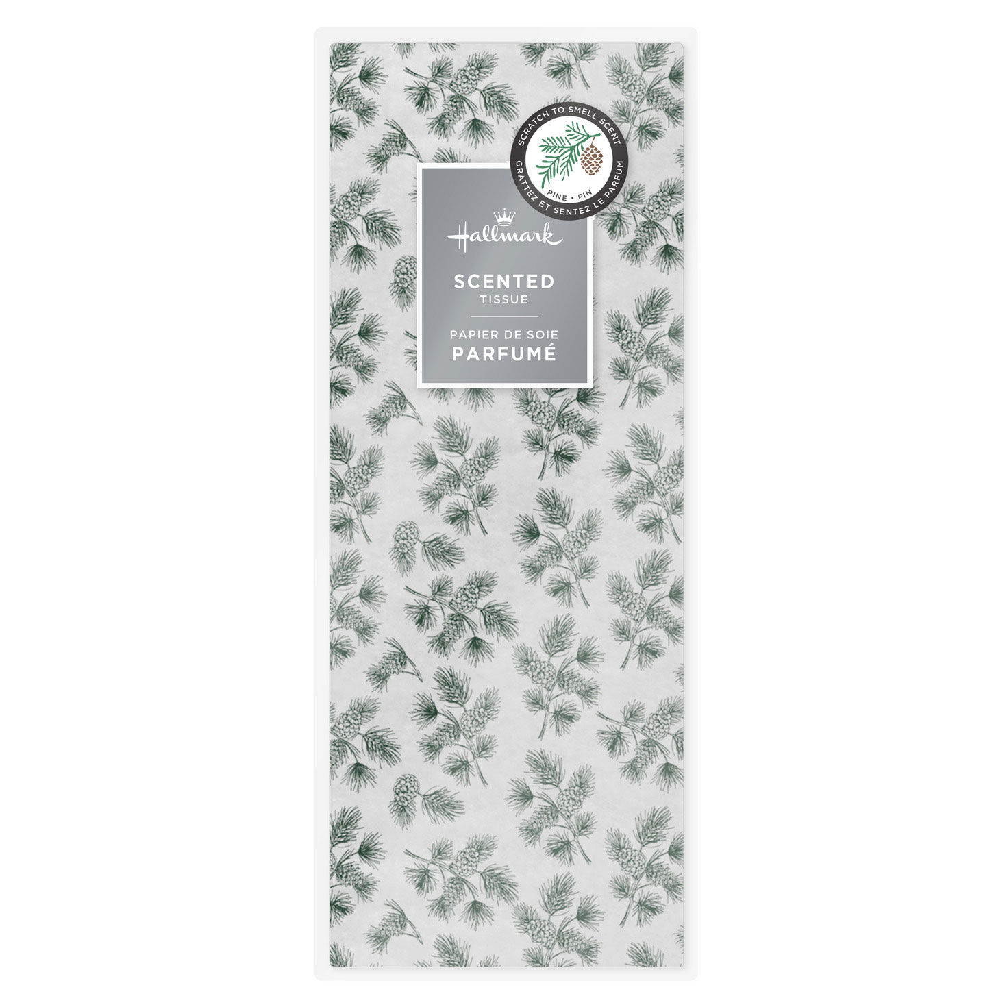Pine-Scented Branches on White Holiday Tissue Paper Package front image number 6