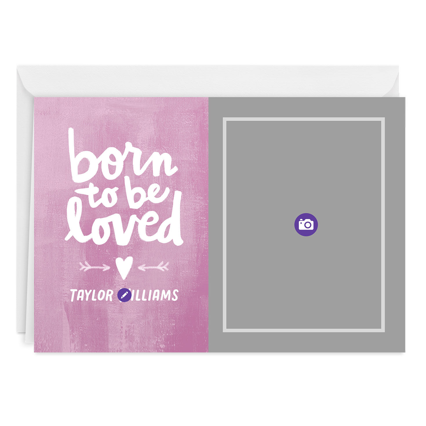 Personalized Pink New Baby Girl Photo Card  image number 3