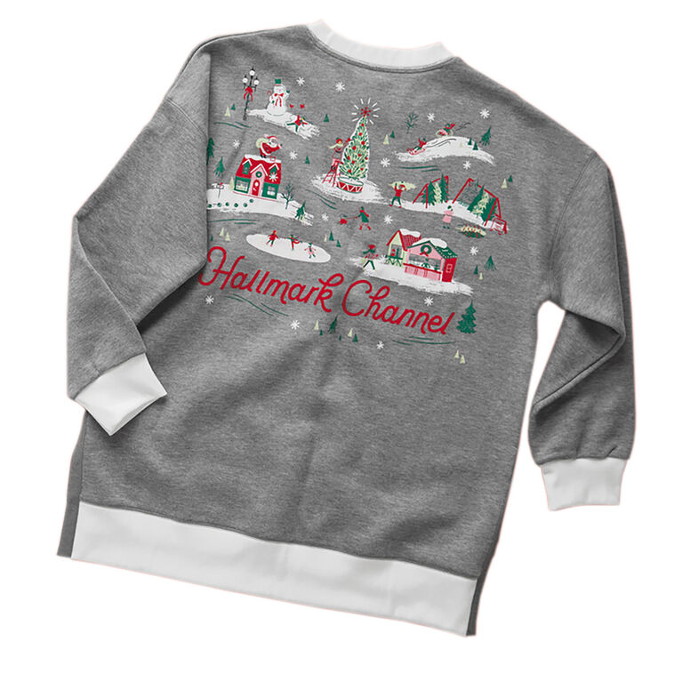 Cozy Hallmark Channel Oversized Blanket Sweatshirt Hallmark