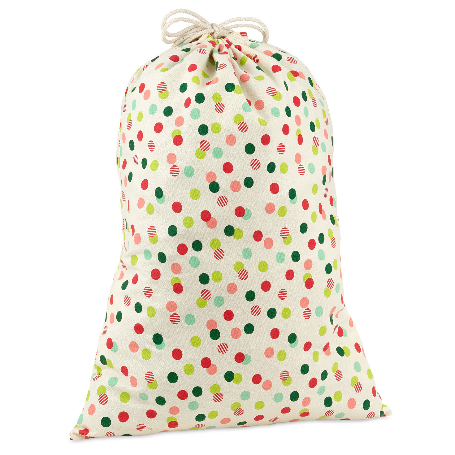 Merry and Bright Dots Christmas Fabric Gift Bag  image number 5