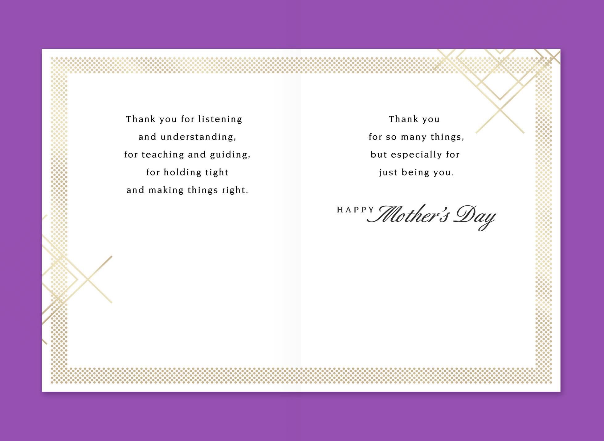 Purple Flower Thanks for Being You Mother's Day Card