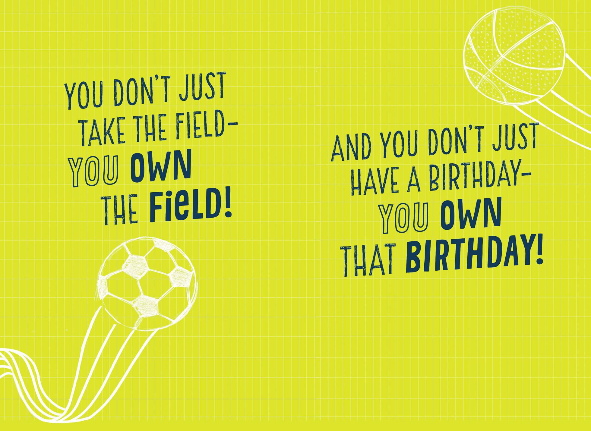 Own the Field Birthday Card