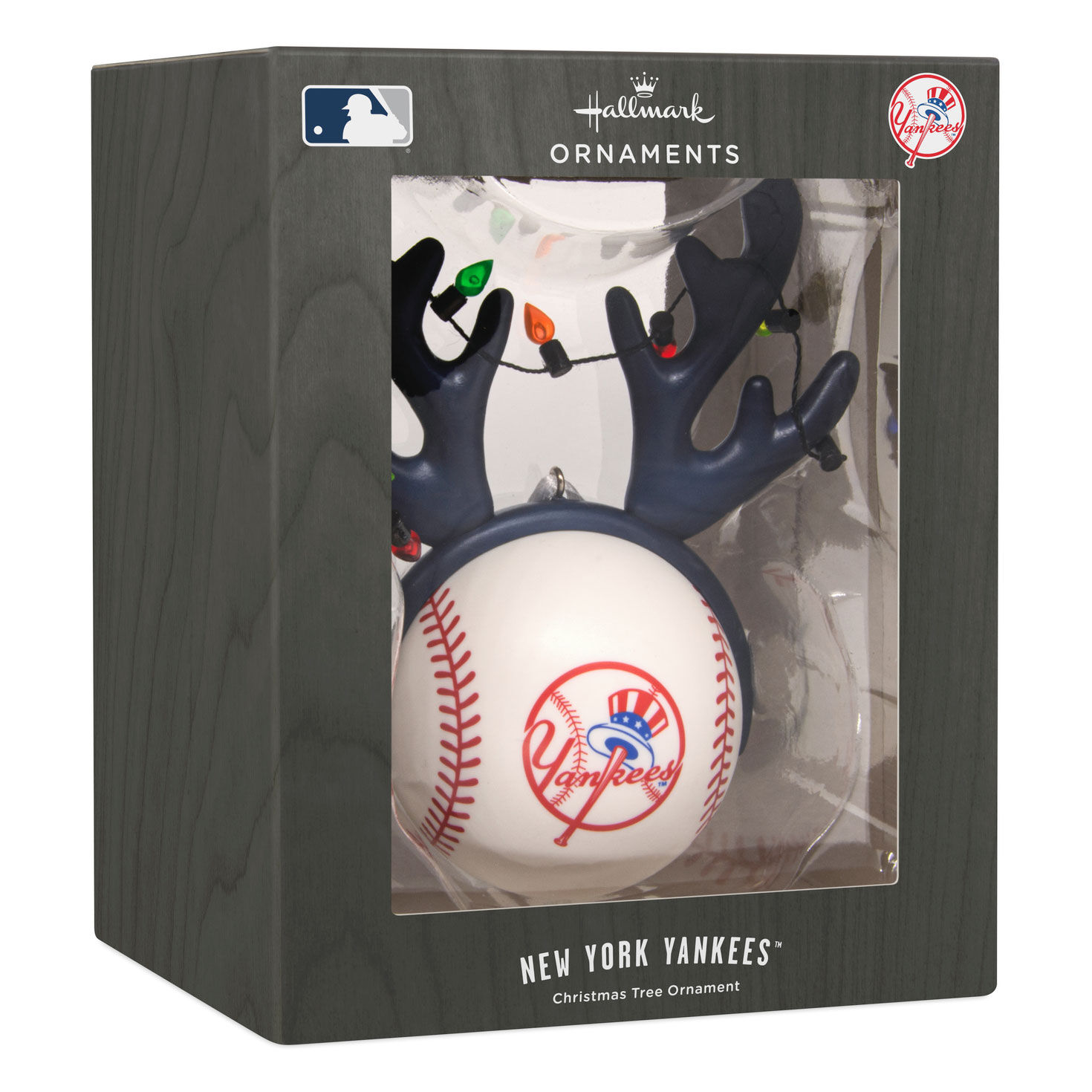 Yankees Reindeer Baseball Christmas Ornament package front image number 7