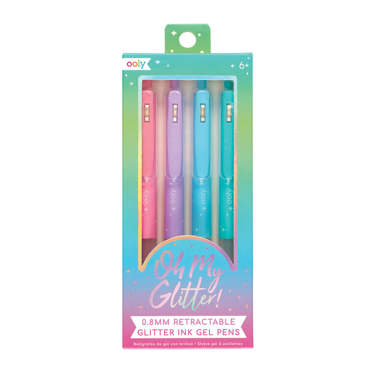 Ooly Retractable Glitter Gel Ink Pens, 4-count
