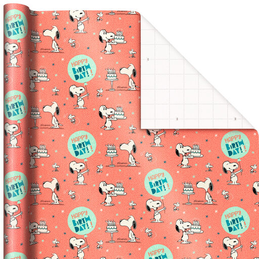 Peanuts® Snoopy Happy Birthday Wrapping Paper, 17.5 sq. ft., 