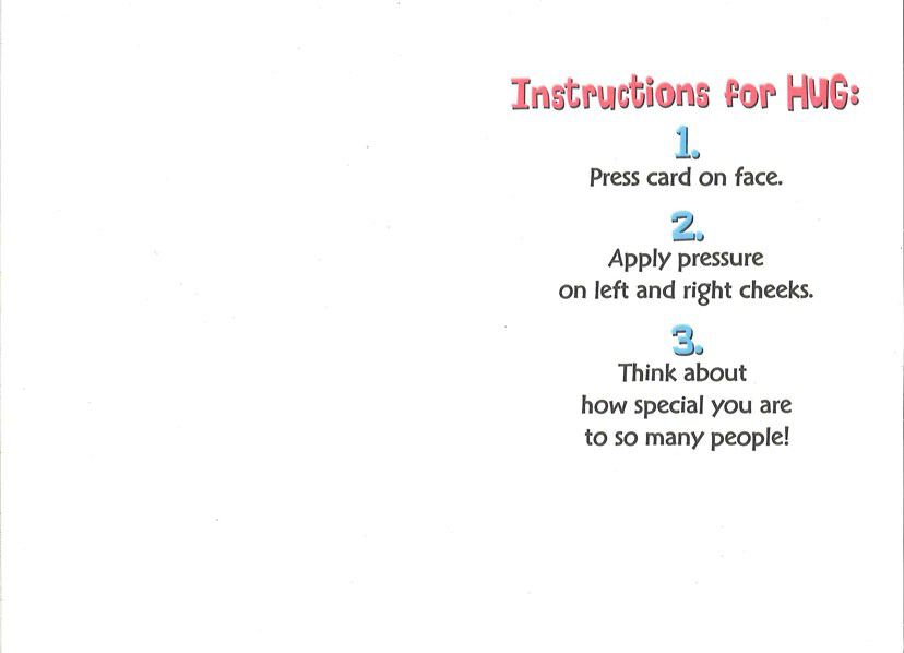 Actual Hug Friendship Card